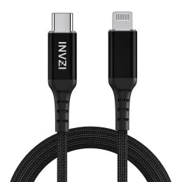 Kabel USB-C do Lightning INVZI, MFi, 2m (czarny)