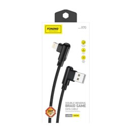 Kabel kątowy USB do Lightning Foneng X70, 3A, 1m (czarny)