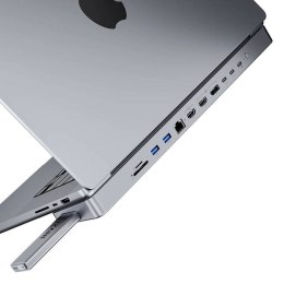 Stacja dokująca / Hub USB-C do MacBook Pro 13" / 14" INVZI MagHub 12w2 z kieszenią SSD (szara)