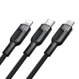 Kabel 3w1 USB do USB-C / Lightning / Micro USB, Mcdodo CA-0930, 6A, 1.2m (czarny)