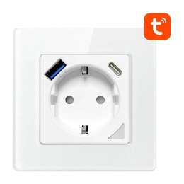 Inteligentne gniazdo ścienne WiFi Avatto N-WOT10-USB-W USB i USB-C TUYA (białe)