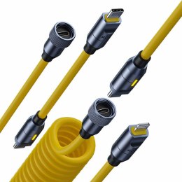 Zestaw kabli magnetycznych USB-C do Lightning, USB-C do USB-C AOHI AOC-L011, 240W, 2.4m (żółty)