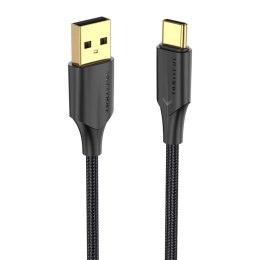 Kabel ładowania USB 2.0 do USB-C Vention CTFBF LED 3A 1m (czarny)