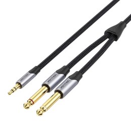 Kabel mini jack 3.5 mm do 2x jack 6.5 mm Vention BARHG 1.5m (szary)