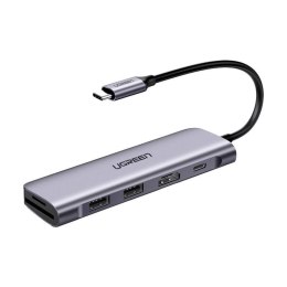 Adapter HUB UGREEN CM195 USB-C do HDMI, 2x USB-A 3.0, SD/TF, PD