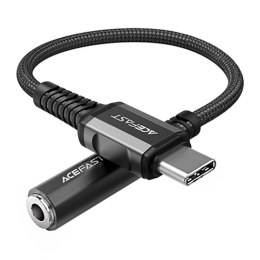 Adapter USB-C do mini jack 3,5mm Acefast C1-07 18cm (czarny)