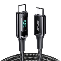 Kabel USB-C do USB-C Acefast C6-03 z wyświetlaczem, 100W, 2m (czarny)
