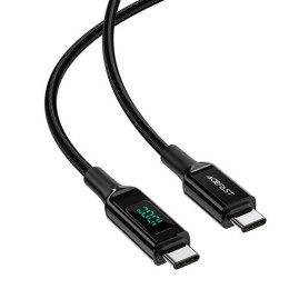 Kabel USB-C do USB-C Acefast C6-03 z wyświetlaczem, 100W, 2m (czarny)