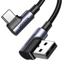 Kabel USB-C do USB-A 2.0 kątowy UGREEN US176, 3A, 3m (czarny)