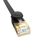 Płaski kabel sieciowy Baseus Ethernet RJ45, Gigabit, Cat.7, 1 m (czarny)