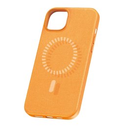 Magnetyczne Etui na telefon iPhone 15 ProMax Baseus Fauxther Series (Pomarańczowe)
