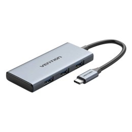 Hub USB-C do HDMI, 3x USB 3.0, SD, TF Vention TOOHB 0,15m Szary