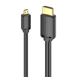Kabel HDMI-D męski do HDMI-A męski 4K HD 2m Vention AGIBH (czarny)