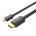 Kabel HDMI-D męski do HDMI-A męski 4K HD 3m Vention AGIBI (czarny)