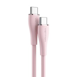 Kabel USB-C 2.0 do USB-C 5A Vention TAWPG 1,5m różowy silikonowy