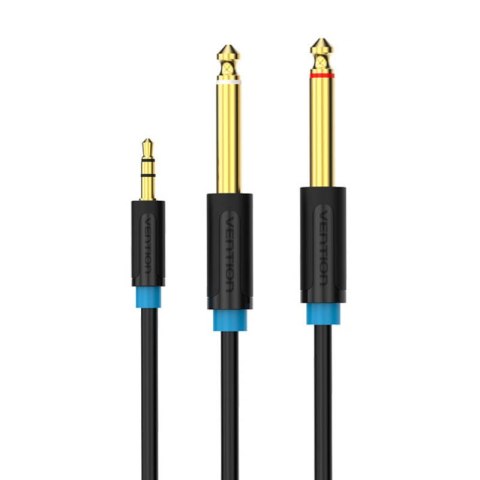 Kabel audio Vention BACBJ męski TRS 3,5mm na 2x męski kabel audio 6,35mm 5m czarny