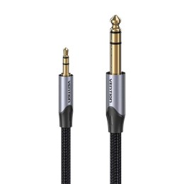 Kabel audio Vention BAUHD TRS 3,5mm męski na męski 6,35mm 0,5m szary