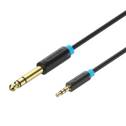 Kabel audio męski TRS 3,5mm na męski 6,35mm 0,5m Vention BABBD czarny