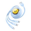 Kabel ładowania 3w1 Baseus USB do USB-C, USB-M, Lightning 3,5A, 1,1m (niebieski)
