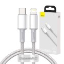 Kabel USB-C do Lightning Baseus High Density Braided, 20W, 5A, PD, 1m (biały)