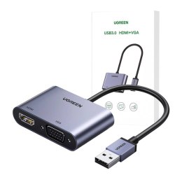 Adapter USB-A 3.0 do HDMI/VGA UGREEN CM449 (szary)