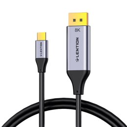 Kabel USB-C do 8K60Hz DisplayPort Lention, 1.7m (czarny)