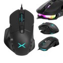 Mysz gamingowa z nakładkami Delux M629BU RGB 16000DPI