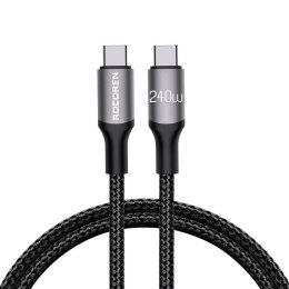 Kabel szybko ładujący Rocoren USB-C do USB-C Retro Series 240W, 1m (szary)